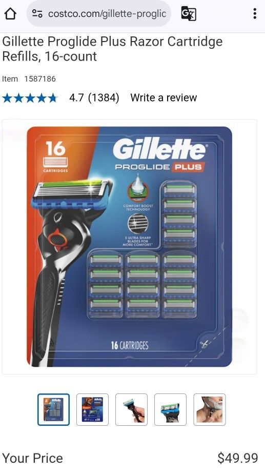 Shaving Razor Cartridge for Gillette Proglide Plus