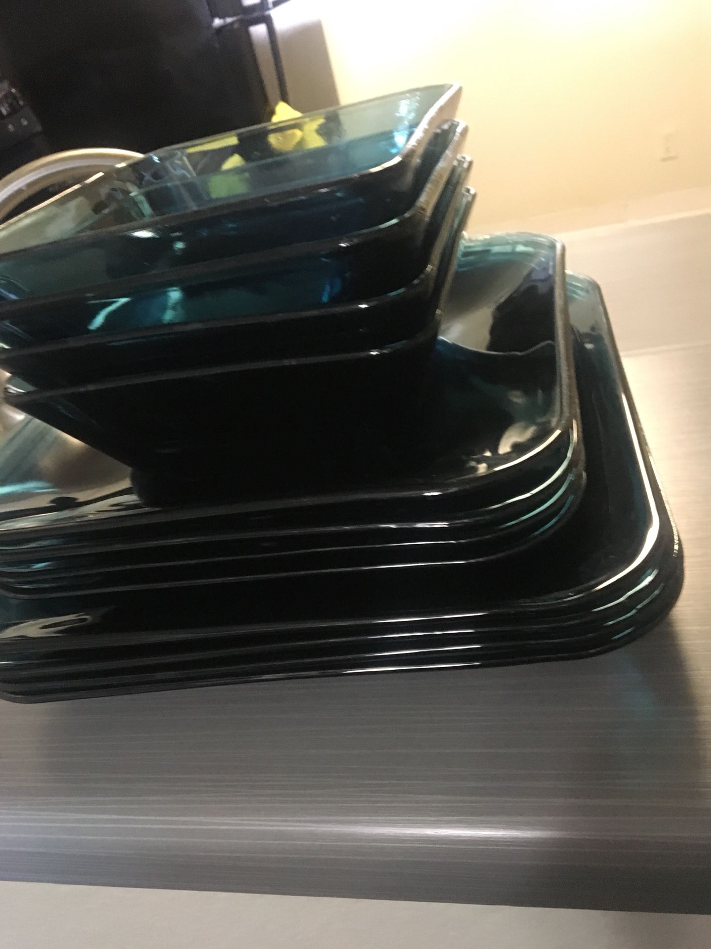 4 dining plates, 4 salad plates ,4 bowls and 3 glass cups