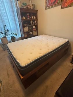Queen size bed with luxury mattress