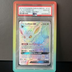 PSA 10 Leafeon GX #157 ULTRA PRISM secret rare | Pop 534