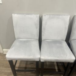 Set of 4 Modern Gray Bar Stools