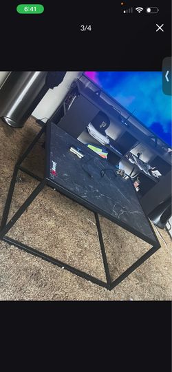 SAYGOER Black Metal Frame Coffee Table