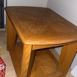 Wood Coffee Table And Side Table 
