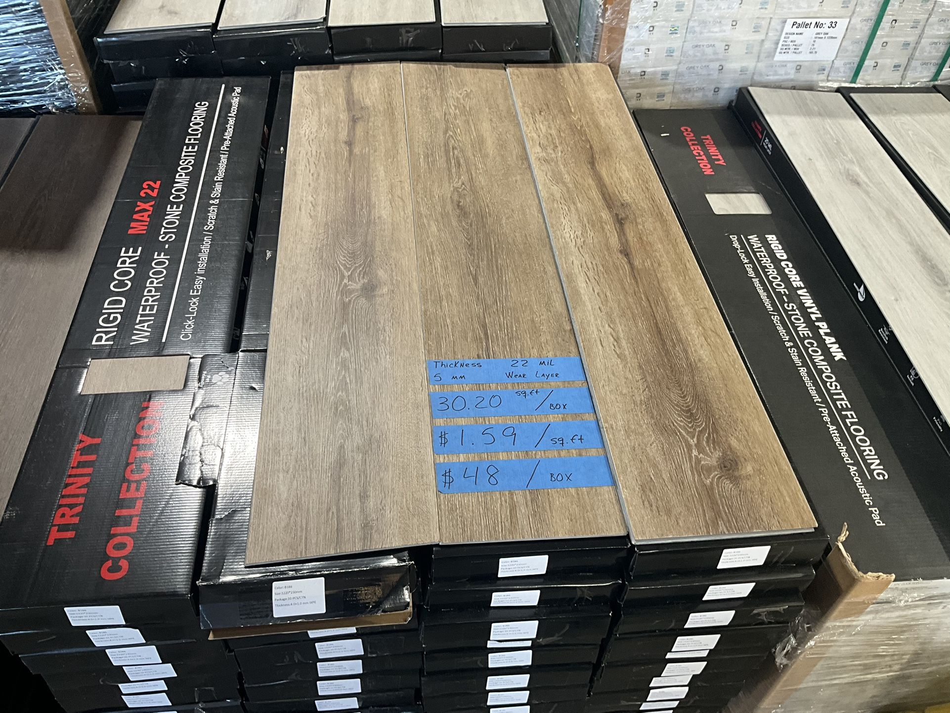 ‼️1st Quality Luxury Vinyl‼️ $1.59/per sqft😯 30.20/sqft/box📍 THICKNESS: 5 mm (with 1mm high density IXPE pad)  PROTECTION: Ultimate Shield Scratch /