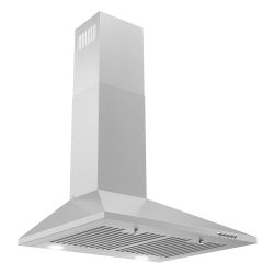 New Open Box 24" Stainless Steel Wall Mount Range Hood with Push Button Controls