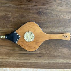 Vintage Wood and Synthetic Leather Fireplace Bellow