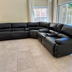 Cindy Crawford Home Leather Sectional 