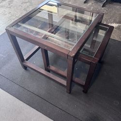 Wood Coffee Table And Nesting End Tables 