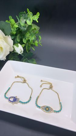 ~NO FADE~ 2 Pcs Adjustable Sterling Silver Plated Bracelet