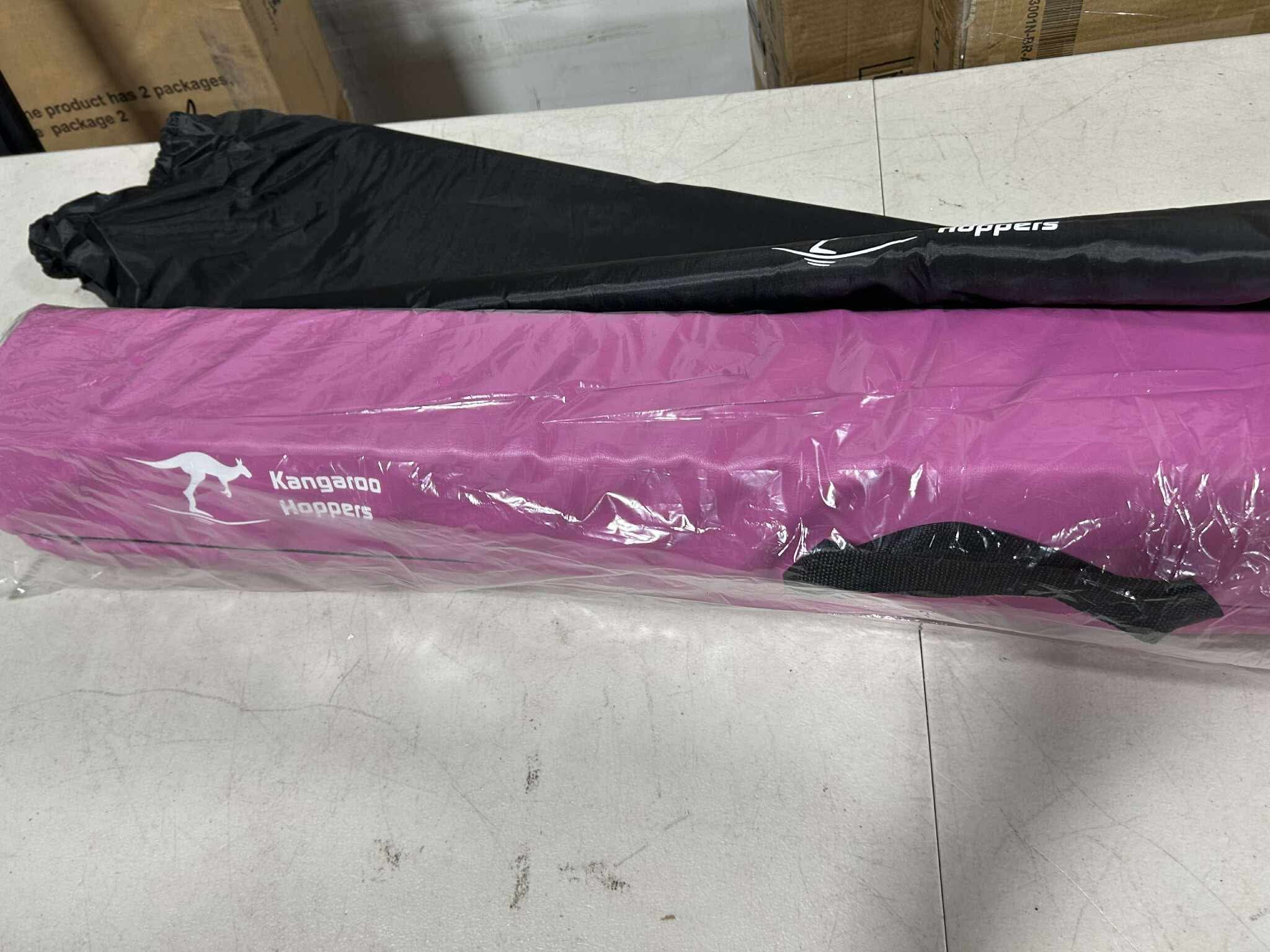 Kangaroo Hoppers 8FT Kids Balance Gymnastics Beam for Kids, Folding Extra Firm Foam Floor Beam for Beginners, Home Training Equipment with Anti-Slip B