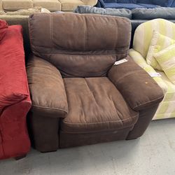 Large Brown Suede Oversize Chair (in Store) 