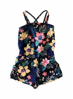 Abercrombie & Fitch Girls from pool to play navy floral swim romper