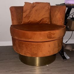 Round Sofa Chair In Velvet Fabric Lounge chair 