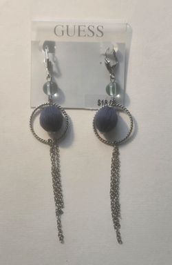 Guess Dangle Drop Earrings Blue
