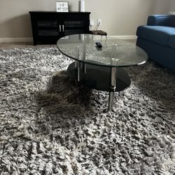 🏡 MOVING SALE - Beautiful Oval Glass Coffee Table! 🏡