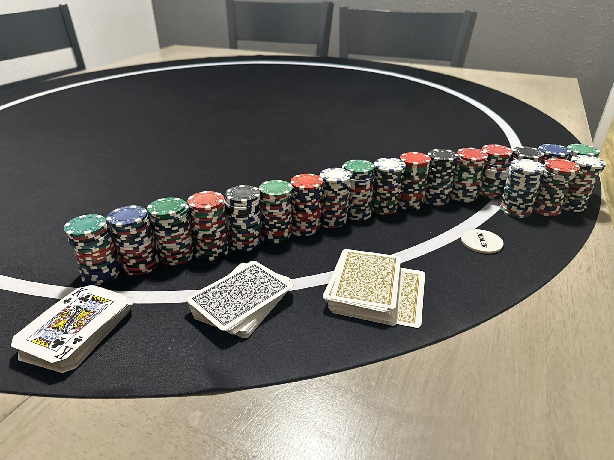 Full Poker Set - Table Topper + Chip & Case + Pro Cards (2 Deck)