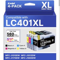 LC401XL Ink Cartridges for Brother Printer, 