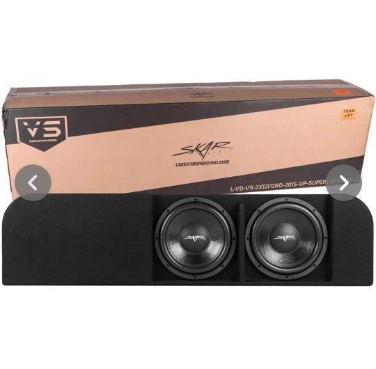 Skar Audio Dual 12" 1,600W Max Power Loaded Ported Subwoofer Enclosure Compatible with 2015-2024 Ford F-150 Super Crew Cab Trucks
