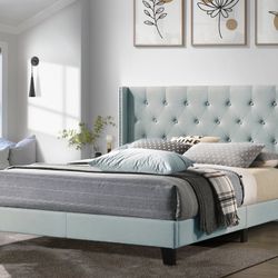 Mint Color Queen Bed Frame 