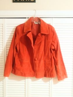 New orange Chicos suede leather jacket coat Sz 3