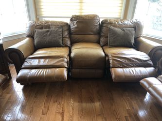 Italian leather set with Power Reclining ability