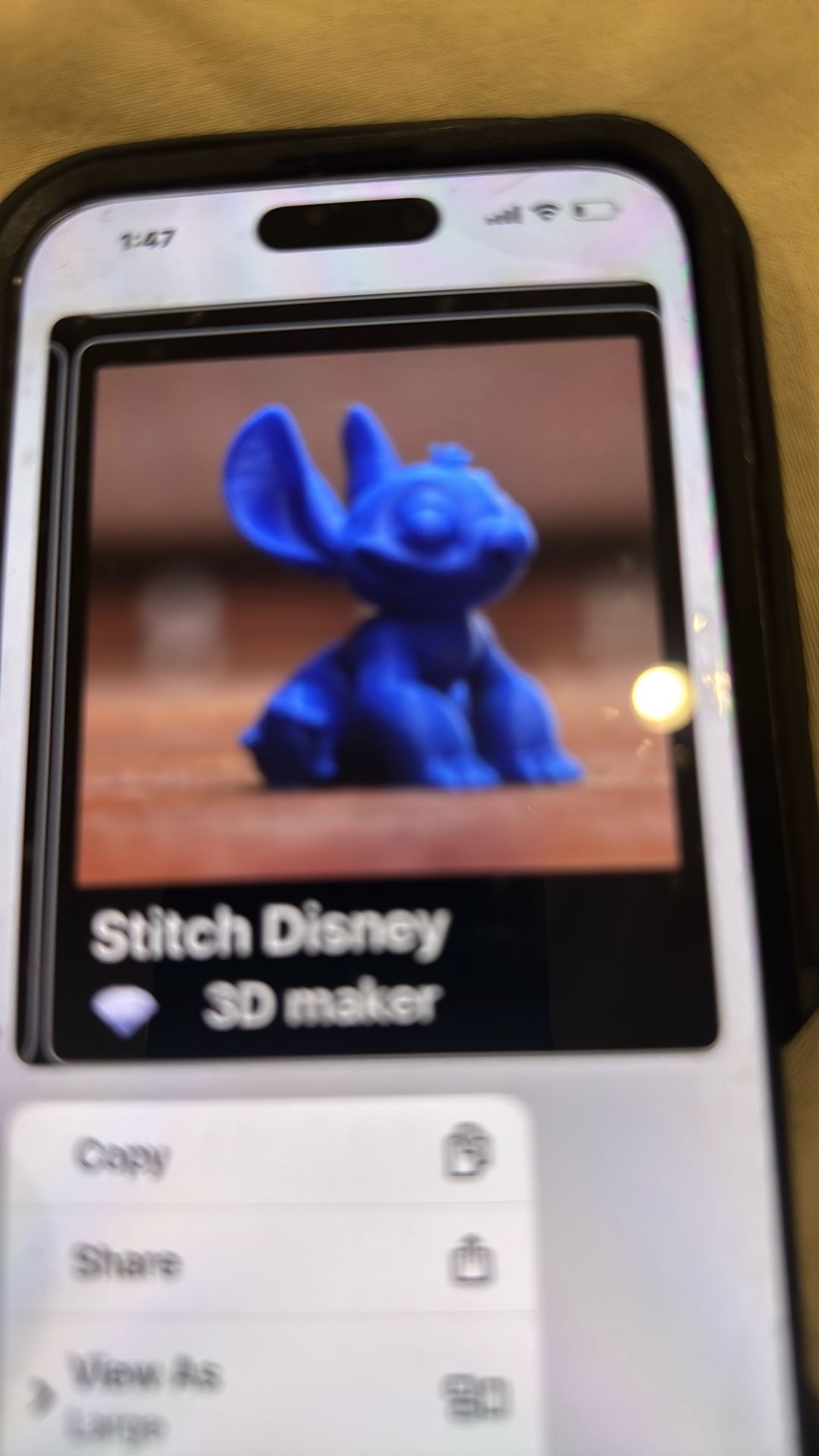 3-D printed stitch Disney