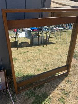 Solid oak dresser  mirror