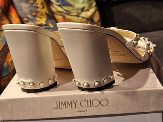 Jimmy Choo Pearl Studded Mule Heels