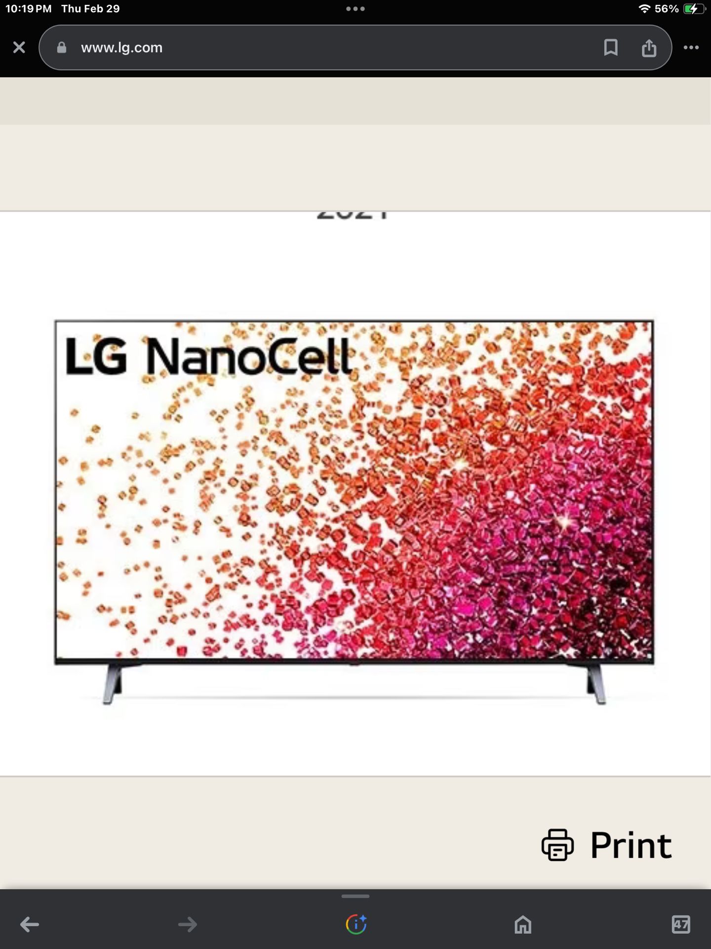 55” Lg Nano Cell Smart Tv 4k