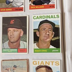 Baseball Cards Vintage Early Sixties  Topps Set Of 6.  Pick Up Only