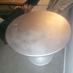 1960's Round Stainless Steel Table 
