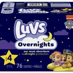 Luvs Overnights Diapers Size 4, 76 Count