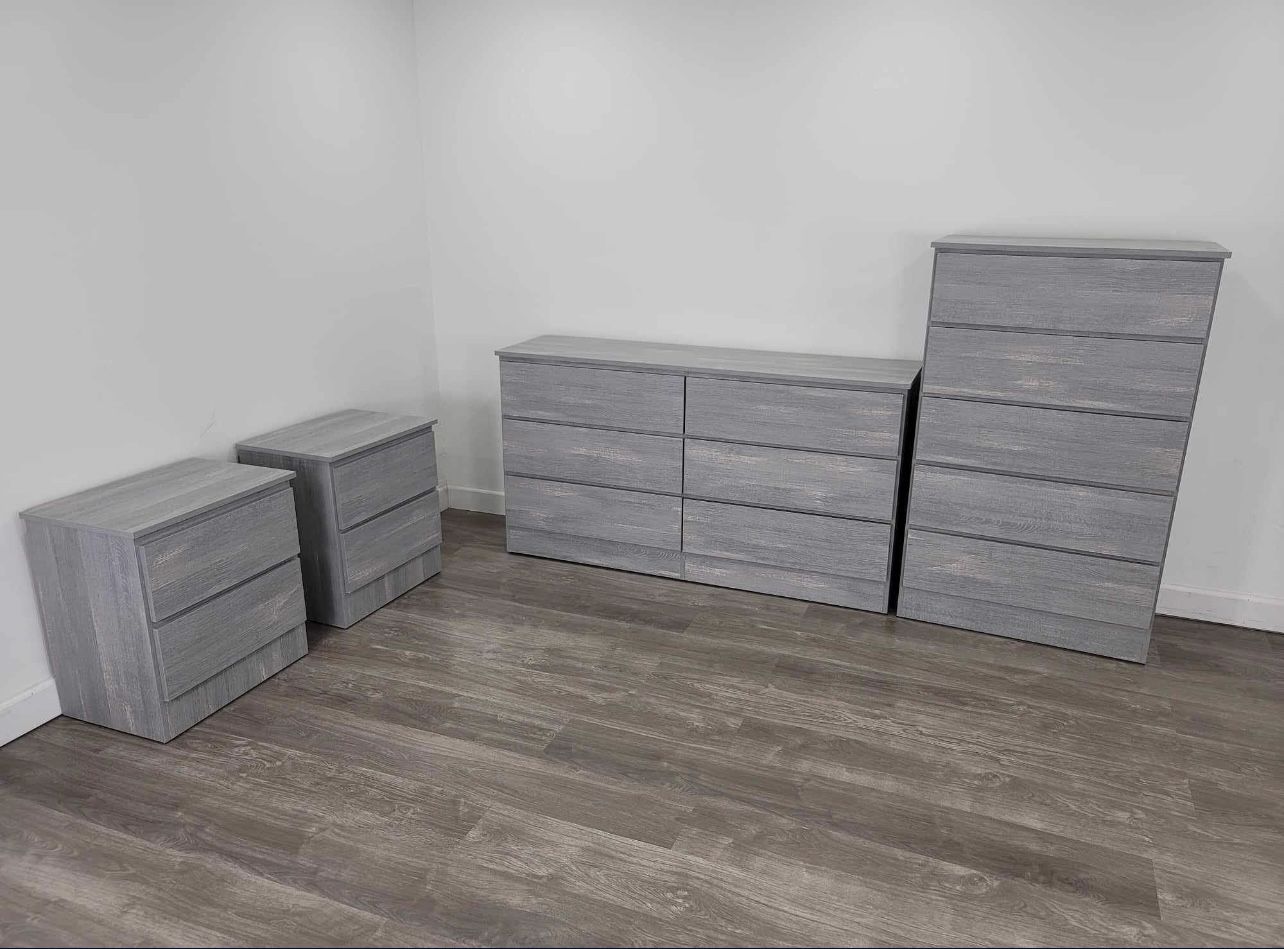 Dresser , Chest And 2 Nightstands - Cómoda, Gavetero Y 2 Mesitas De Noche