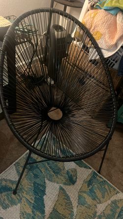 Black Woven Egged Shaped Chair