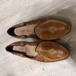 Huaraches- Handwoven Leather Huarache Loafers - Tan