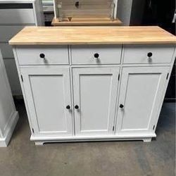Assembled New Kitchen Storage Cabinet Sideboard w/ Solid Wood Countertop DELIVER w/ fee