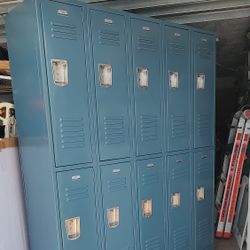 Ten Blue Penco Metal Lockers Package Deal 