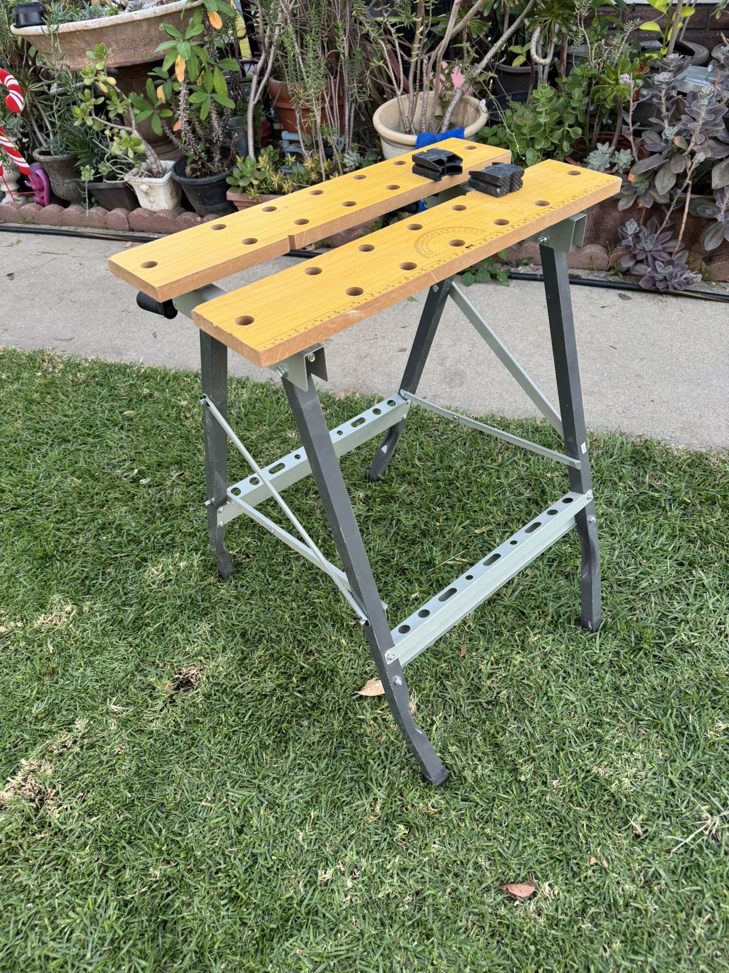 US GENERAL Workbench Folding Clamping Movable Peg Work Shop Auto Bench Table 