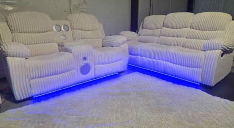 Brand New Byers Market Ultra Plush Corduroy Sofa/Ls Sets with Bluetooth, Speakers and More!! $1150 