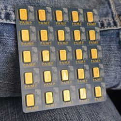 25 1-Gram .9999 Gold PAMP Suisse Multigram Pack!