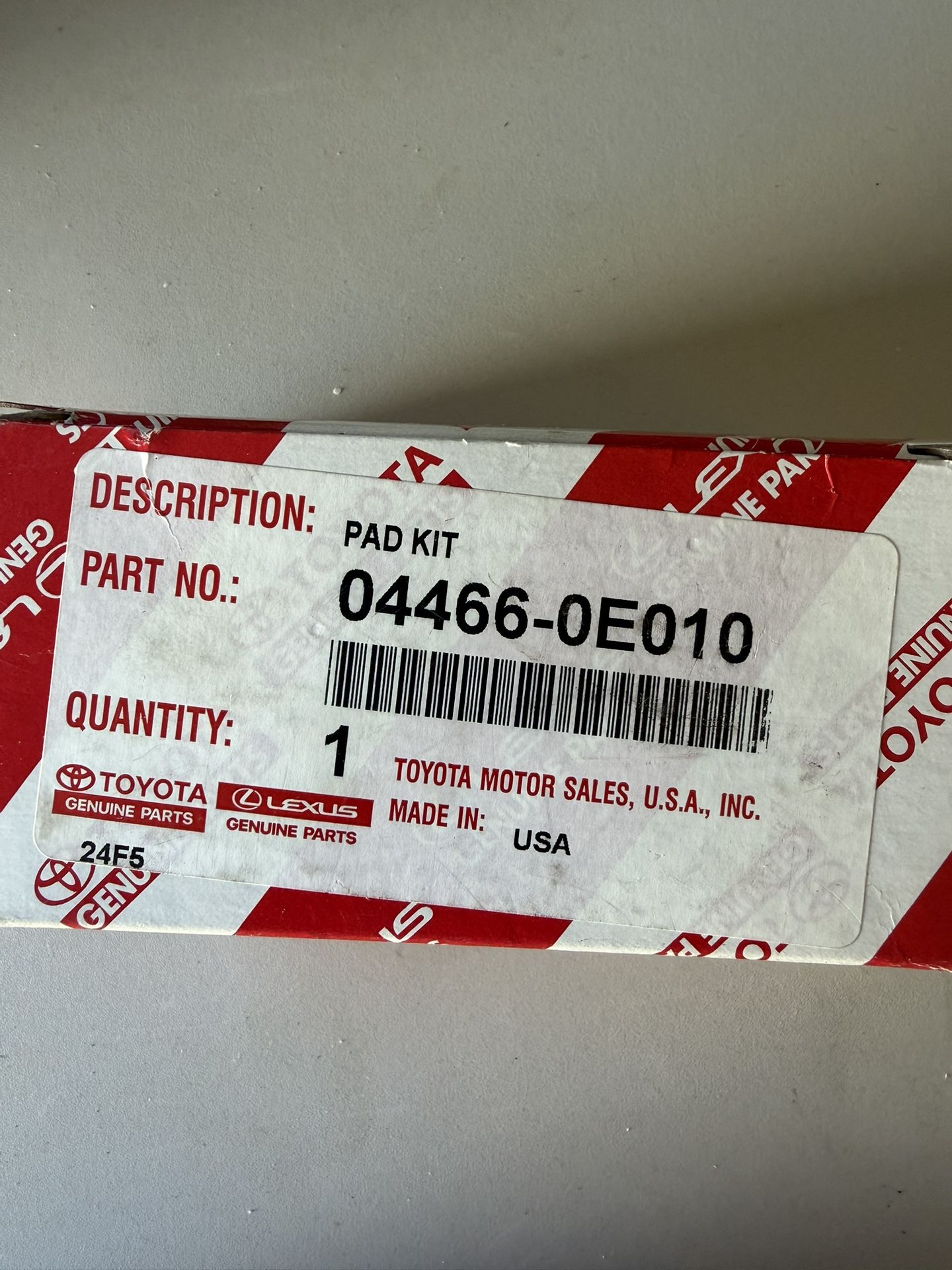 Brake Pads For Front End Of 2016 Sienna Check Part Number For Other Models