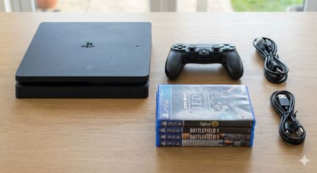 PlayStation 4 Slim 1TB Bundle with 4 physical games