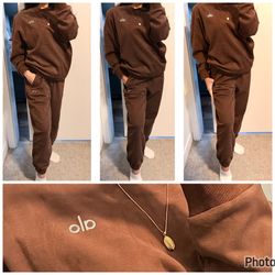 Alo Crewneck, hoodie Sweater And Pants Set