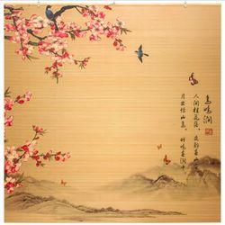 Red Lantern Bamboo Window Shade Blind - Sakura Blossom 72" Wide 72" Long