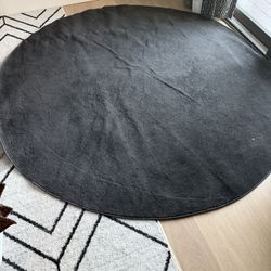 6’ Modern Round Black Area Rug