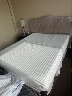 Memory Foam Queen Size Mattress and Black Metal Bed Frame