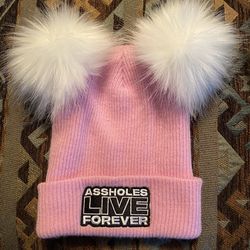 Beanies with double pom-poms