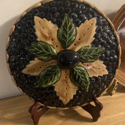 PIE PLATE * BLUEBERRY Pie, 11" Sanor Ceramics