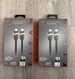 Titan 10ft 8K LED HDMI 2.1 Cables – 2 New Sealed