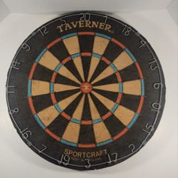 Vintage SPORTCRAFT TAVERNER 18" Bristle Dart Board Made In England 